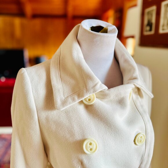 LYNNE Ivory Double Breasted Short Jacket Coat – 1 Junior - Ladies 0 - Picture 4 of 10